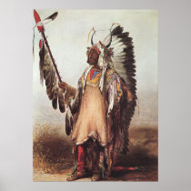 Mato-Tope, A Mandan Chief Portrait by Karl Bodmer
