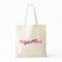 Matron of Honour Brides Bitch Pink Black Canvas Bags