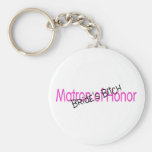 Matron of Honour Brides Bitch Pink Black Keychains