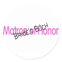 Matron of Honour Brides Bitch Pink Black
