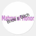 Matron of Honour Brides Bitch Purple Stickers