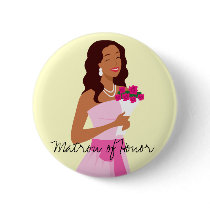 Matron Of Honour Pink Wedding Gown Button