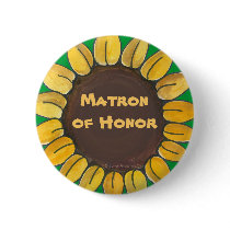 Matron of Honour Sunflower Button