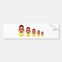 Matryoschka dolls red bumper stickers