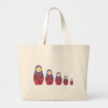 Matryoshka Doll ~ Russian Nesting / Babushka Canvas Bags