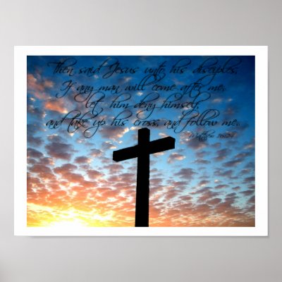Matthew 16:24 Bible Scripture Art Print by cutencomfy