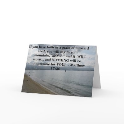 Matthew 17:20 - Motivational Inspirational Quote Card by christianartist