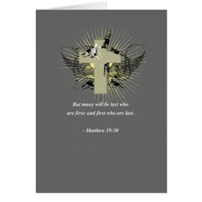 MATTHEW 19:30 Bible Verse Greeting Cards by Christianity