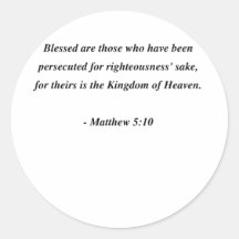 MATTHEW 5:10 ROUND STICKERS