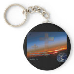 Matthew 6:33 Sunset Crosses Keychain