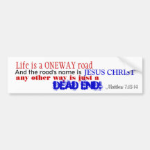 Matthew 7:13-14 bumper sticker