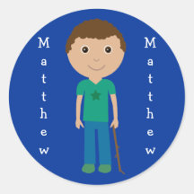 Matthew´s boy with stick stickers