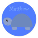 Matthew´s cute blue cartoon turtle stickers