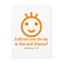 Matthieu 6-34 smilley Orange Postcard