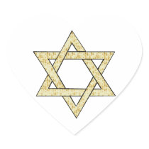 Matzoh Star of David Heart Stickers