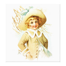 Maud Humphrey: Spring Girl under Willow Catkin Stretched Canvas Prints