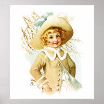 Maud Humphrey: Spring Girl under Willow Catkin Posters