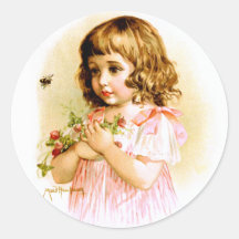 Maud Humphrey: Summer Girl with Flowers and Bee Stickers