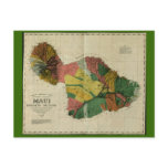 Maui, 1885, Vintage Hawaii Map postcards