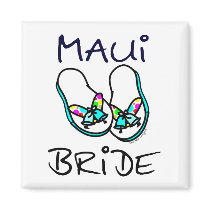 Maui Bride Wedding Favours Refrigerator Magnet