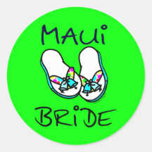 Maui Bride Wedding Favours Sticker