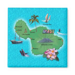 Maui Map Fridge Magnets