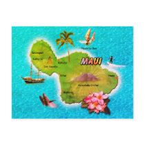 Maui Map Postcard