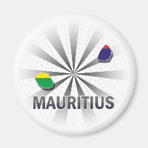 Mauritius Flag Map 2.0 Magnet