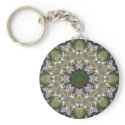 Mauve and White Lantana Kaleidoscope Art 6 keychains