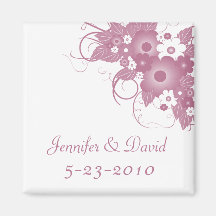 Mauve Bouquet Keepsake Wedding Magnet