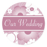 Mauve Bouquet Wedding Envelope Seals stickers