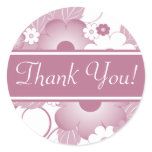Mauve Bouquet Wedding Thank You Stickers