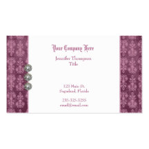 Mauve Damask Business Card