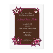 Mauve Stars Baby Shower Invitation