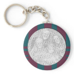 mauve teal stripes photo frame keychains
