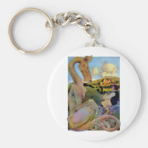 Maxfield Parrish's Conversation with a Dragon Keychains