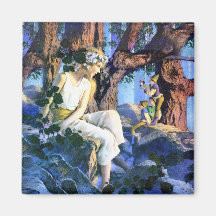 Maxfield Parrish's Fair Princess and the Gnomes Refrigerator Magnets