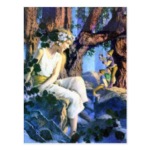 Maxfield Parrish's Fair Princess and the Gnomes Postcard