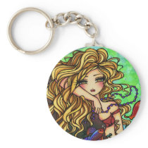 "Maxine" Mermaid Beta Fish Fantasy Fairy Art Keychain