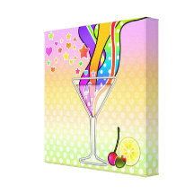Maxxed POP ART MARTINI Gallery Wrapped Canvas