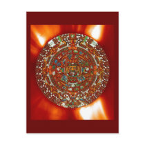 maya aztec calendar postcard