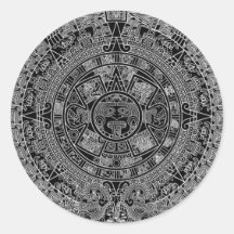 Mayan Aztec Calendar (black) 12.21.2012 Stickers