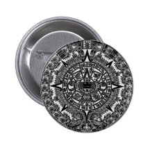 Mayan Aztec Calendar (black) Dec.21, 2012 Button