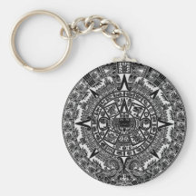 Mayan Aztec Calendar (black) Dec.21, 2012 Key Chains