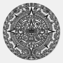 Mayan Aztec Calendar (black) Dec.21, 2012 Stickers