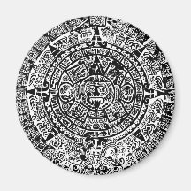Mayan Calendar Black Magnets