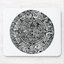 Mayan Calendar Black Mouse Pads