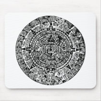 Mayan Calendar Black Mouse Pads
