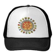 Mayan Calendar Design Mesh Hats