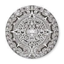 Mayan Calendar Magnet Black and White